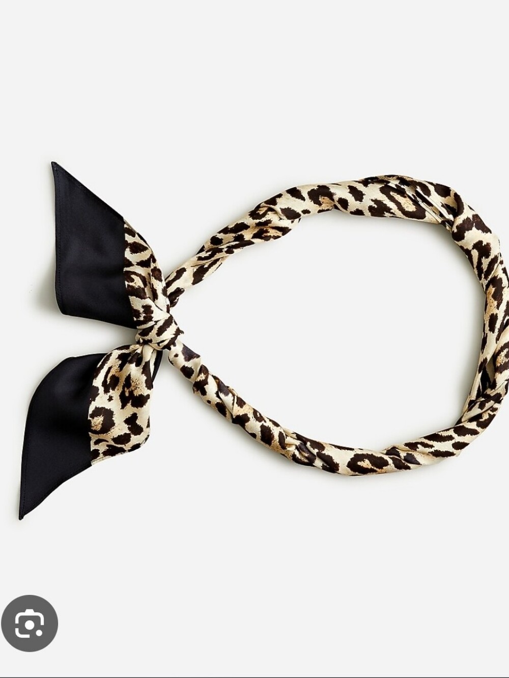 J. Crew Leopard Print Silk Tapered Scarf in Black and Brown